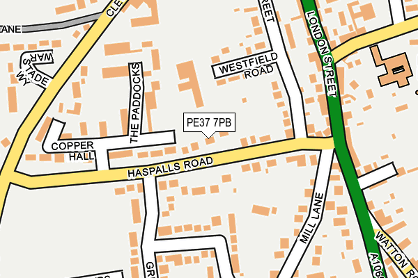PE37 7PB map - OS OpenMap – Local (Ordnance Survey) PE37 7PB map - OS OpenMap – Local (Ordnance Survey)