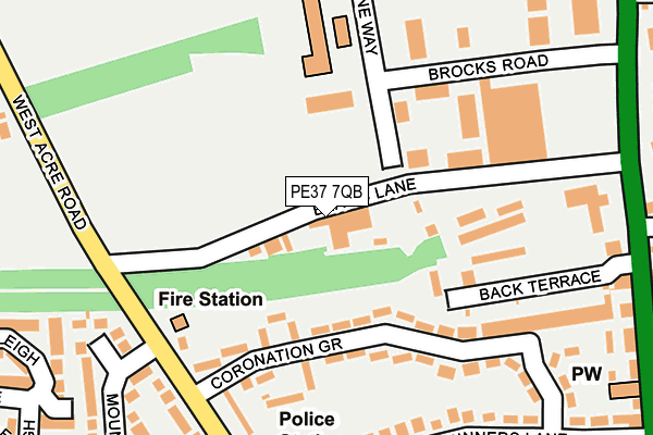 PE37 7QB map - OS OpenMap – Local (Ordnance Survey)