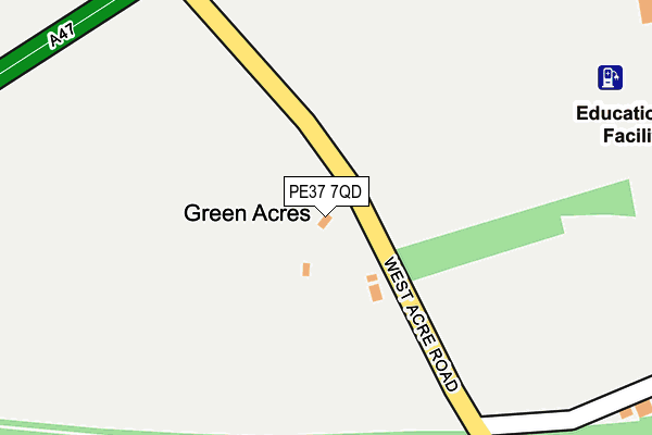 PE37 7QD map - OS OpenMap – Local (Ordnance Survey) PE37 7QD map - OS OpenMap – Local (Ordnance Survey)