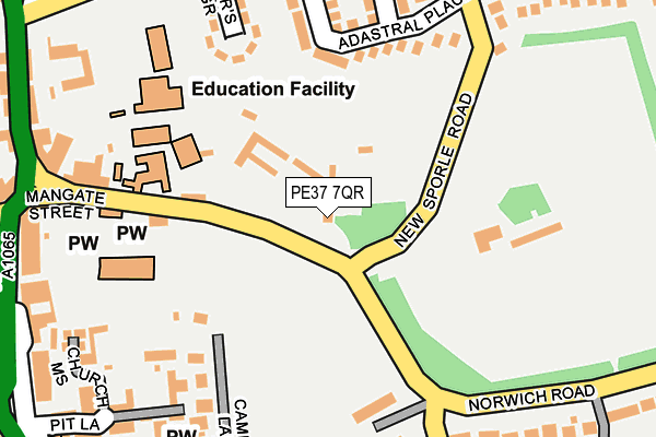 PE37 7QR map - OS OpenMap – Local (Ordnance Survey) PE37 7QR map - OS OpenMap – Local (Ordnance Survey)