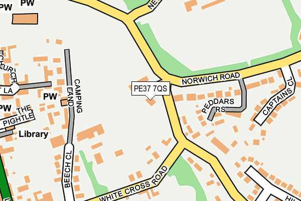 PE37 7QS map - OS OpenMap – Local (Ordnance Survey) PE37 7QS map - OS OpenMap – Local (Ordnance Survey)