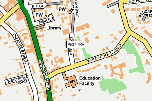 PE37 7RA map - OS OpenMap – Local (Ordnance Survey) PE37 7RA map - OS OpenMap – Local (Ordnance Survey)