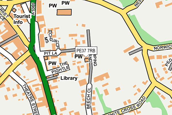 PE37 7RB map - OS OpenMap – Local (Ordnance Survey) PE37 7RB map - OS OpenMap – Local (Ordnance Survey)