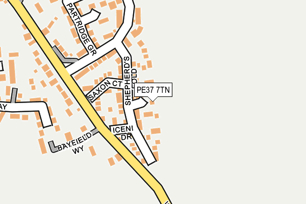 PE37 7TN map - OS OpenMap – Local (Ordnance Survey) PE37 7TN map - OS OpenMap – Local (Ordnance Survey)
