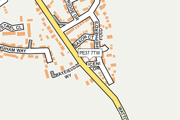 PE37 7TW map - OS OpenMap – Local (Ordnance Survey) PE37 7TW map - OS OpenMap – Local (Ordnance Survey)