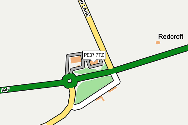 PE37 7TZ map - OS OpenMap – Local (Ordnance Survey) PE37 7TZ map - OS OpenMap – Local (Ordnance Survey)