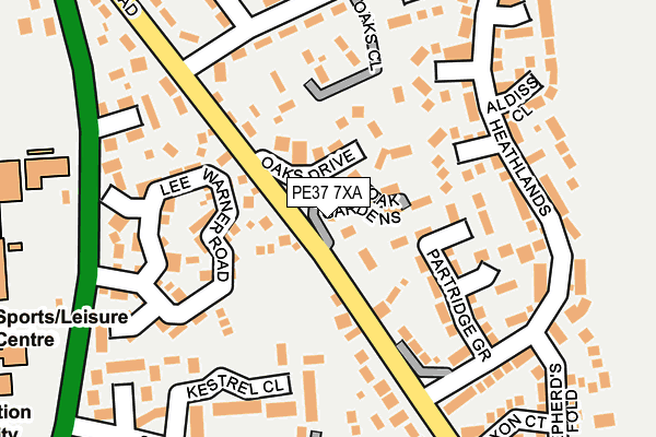 PE37 7XA map - OS OpenMap – Local (Ordnance Survey) PE37 7XA map - OS OpenMap – Local (Ordnance Survey)