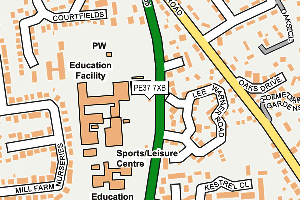 PE37 7XB map - OS OpenMap – Local (Ordnance Survey) PE37 7XB map - OS OpenMap – Local (Ordnance Survey)