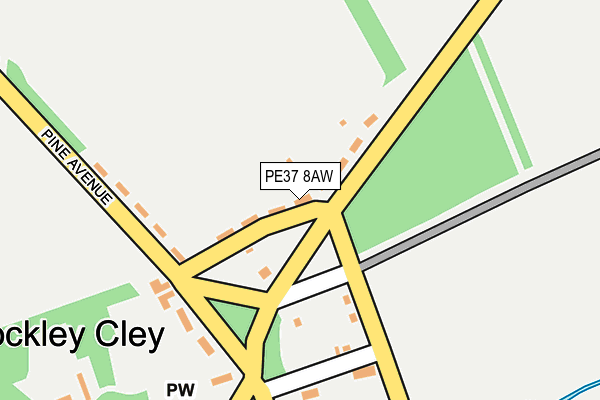 PE37 8AW map - OS OpenMap – Local (Ordnance Survey) PE37 8AW map - OS OpenMap – Local (Ordnance Survey)
