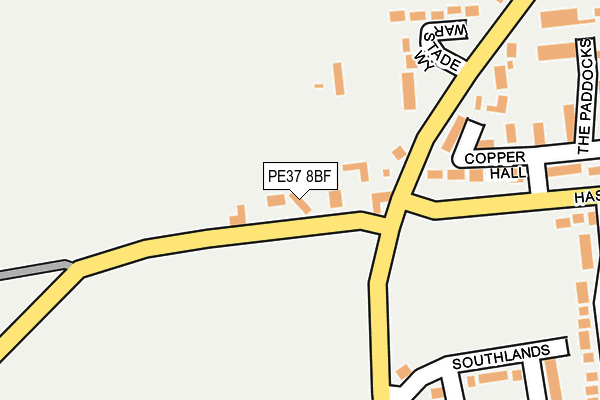 PE37 8BF map - OS OpenMap – Local (Ordnance Survey) PE37 8BF map - OS OpenMap – Local (Ordnance Survey)