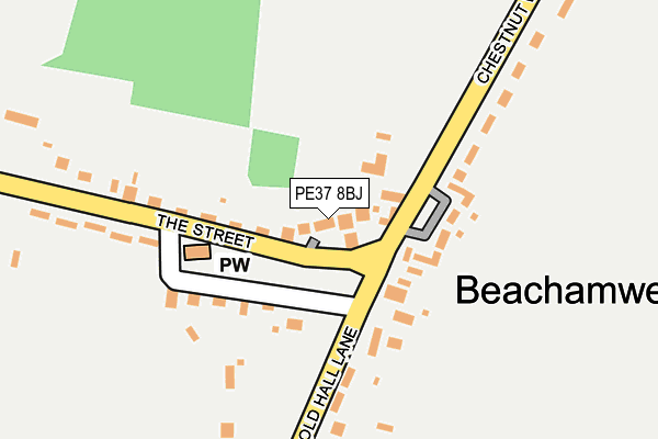 PE37 8BJ map - OS OpenMap – Local (Ordnance Survey) PE37 8BJ map - OS OpenMap – Local (Ordnance Survey)