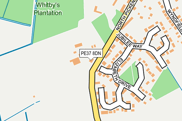 PE37 8DN map - OS OpenMap – Local (Ordnance Survey) PE37 8DN map - OS OpenMap – Local (Ordnance Survey)