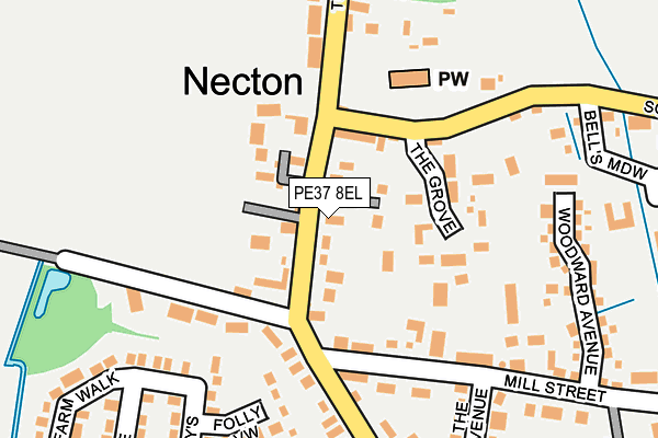 PE37 8EL map - OS OpenMap – Local (Ordnance Survey) PE37 8EL map - OS OpenMap – Local (Ordnance Survey)