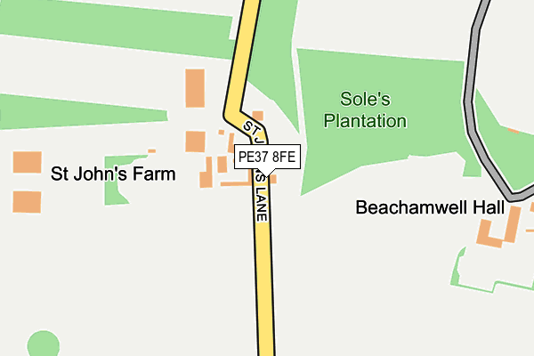 PE37 8FE map - OS OpenMap – Local (Ordnance Survey) PE37 8FE map - OS OpenMap – Local (Ordnance Survey)