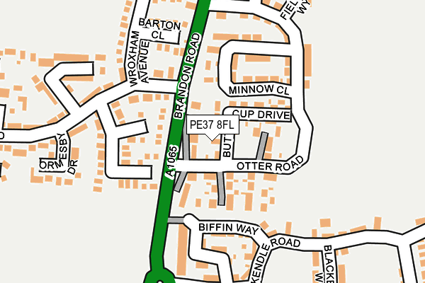 PE37 8FL map - OS OpenMap – Local (Ordnance Survey) PE37 8FL map - OS OpenMap – Local (Ordnance Survey)