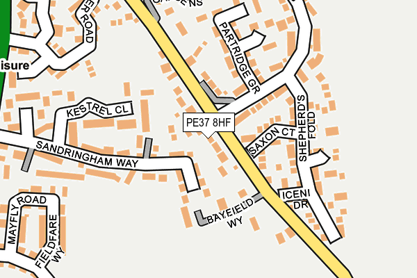 PE37 8HF map - OS OpenMap – Local (Ordnance Survey) PE37 8HF map - OS OpenMap – Local (Ordnance Survey)