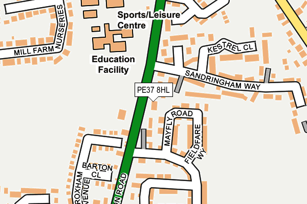 PE37 8HL map - OS OpenMap – Local (Ordnance Survey) PE37 8HL map - OS OpenMap – Local (Ordnance Survey)