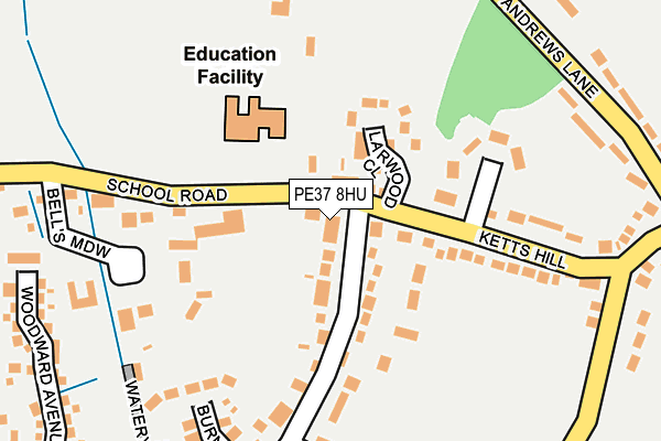 PE37 8HU map - OS OpenMap – Local (Ordnance Survey) PE37 8HU map - OS OpenMap – Local (Ordnance Survey)