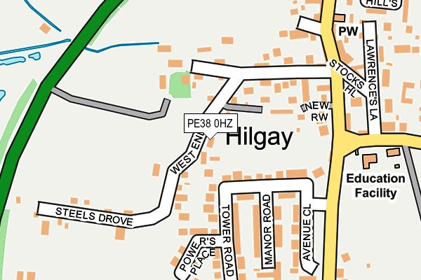 PE38 0HZ map - OS OpenMap – Local (Ordnance Survey) PE38 0HZ map - OS OpenMap – Local (Ordnance Survey)