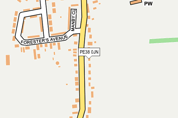 PE38 0JN map - OS OpenMap – Local (Ordnance Survey)