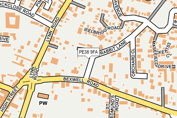 PE38 9FA map - OS OpenMap – Local (Ordnance Survey) PE38 9FA map - OS OpenMap – Local (Ordnance Survey)