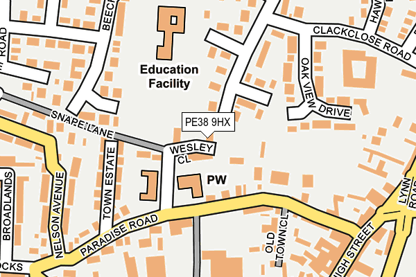 PE38 9HX map - OS OpenMap – Local (Ordnance Survey)