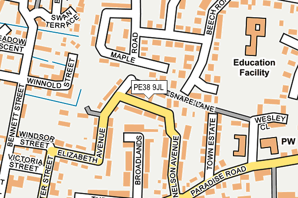 PE38 9JL map - OS OpenMap – Local (Ordnance Survey) PE38 9JL map - OS OpenMap – Local (Ordnance Survey)