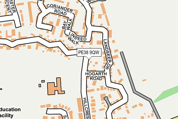 PE38 9QW map - OS OpenMap – Local (Ordnance Survey) PE38 9QW map - OS OpenMap – Local (Ordnance Survey)