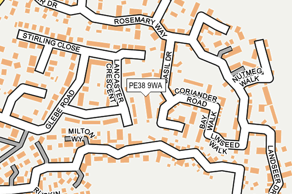 PE38 9WA map - OS OpenMap – Local (Ordnance Survey) PE38 9WA map - OS OpenMap – Local (Ordnance Survey)