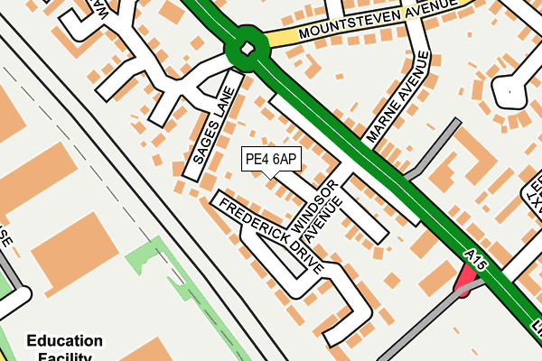 PE4 6AP map - OS OpenMap – Local (Ordnance Survey) PE4 6AP map - OS OpenMap – Local (Ordnance Survey)
