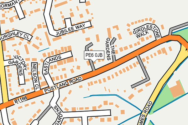 PE6 0JB map - OS OpenMap – Local (Ordnance Survey)