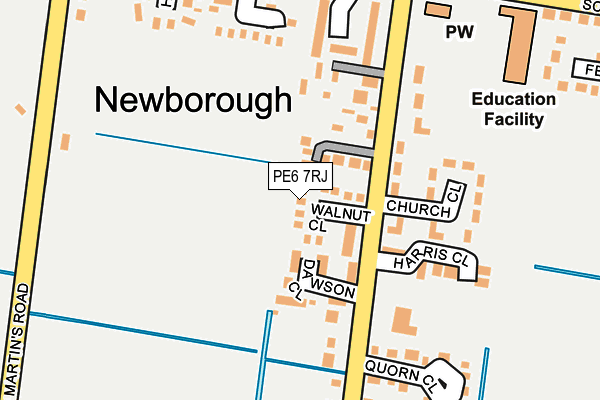 PE6 7RJ map - OS OpenMap – Local (Ordnance Survey)