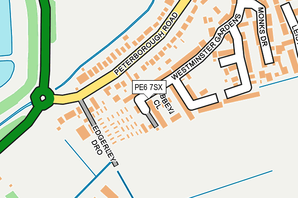 PE6 7SX map - OS OpenMap – Local (Ordnance Survey) PE6 7SX map - OS OpenMap – Local (Ordnance Survey)