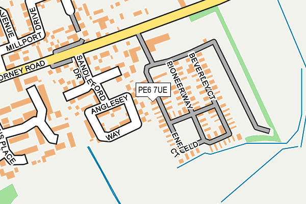 PE6 7UE map - OS OpenMap – Local (Ordnance Survey) PE6 7UE map - OS OpenMap – Local (Ordnance Survey)