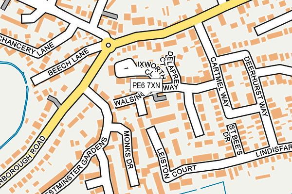 PE6 7XN map - OS OpenMap – Local (Ordnance Survey) PE6 7XN map - OS OpenMap – Local (Ordnance Survey)
