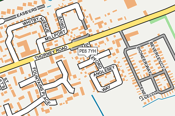 PE6 7YH map - OS OpenMap – Local (Ordnance Survey) PE6 7YH map - OS OpenMap – Local (Ordnance Survey)