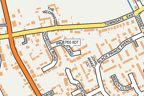 PE6 8DT map - OS OpenMap – Local (Ordnance Survey) PE6 8DT map - OS OpenMap – Local (Ordnance Survey)