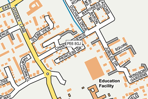 PE6 8GJ map - OS OpenMap – Local (Ordnance Survey)