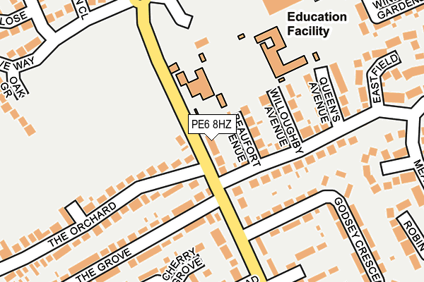 PE6 8HZ map - OS OpenMap – Local (Ordnance Survey) PE6 8HZ map - OS OpenMap – Local (Ordnance Survey)