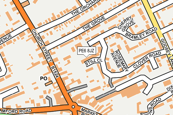 PE6 8JZ map - OS OpenMap – Local (Ordnance Survey) PE6 8JZ map - OS OpenMap – Local (Ordnance Survey)