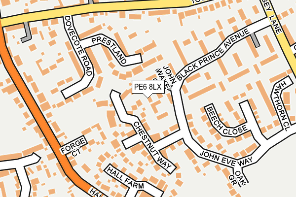 PE6 8LX map - OS OpenMap – Local (Ordnance Survey) PE6 8LX map - OS OpenMap – Local (Ordnance Survey)