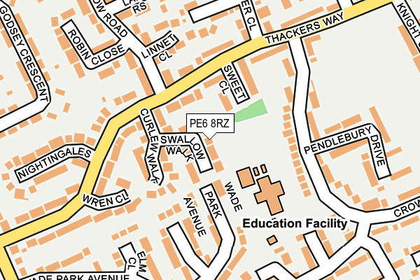 PE6 8RZ map - OS OpenMap – Local (Ordnance Survey) PE6 8RZ map - OS OpenMap – Local (Ordnance Survey)