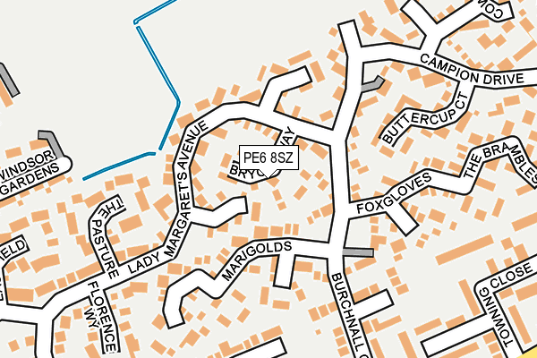 PE6 8SZ map - OS OpenMap – Local (Ordnance Survey) PE6 8SZ map - OS OpenMap – Local (Ordnance Survey)