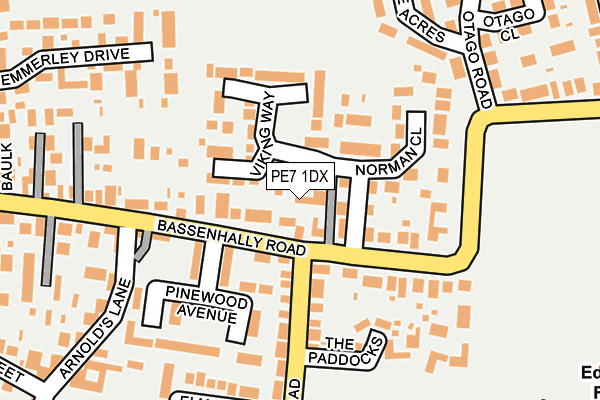 PE7 1DX map - OS OpenMap – Local (Ordnance Survey) PE7 1DX map - OS OpenMap – Local (Ordnance Survey)