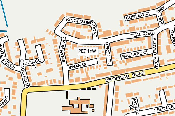 PE7 1YW map - OS OpenMap – Local (Ordnance Survey) PE7 1YW map - OS OpenMap – Local (Ordnance Survey)