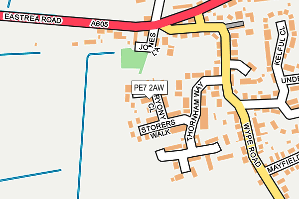 PE7 2AW map - OS OpenMap – Local (Ordnance Survey) PE7 2AW map - OS OpenMap – Local (Ordnance Survey)