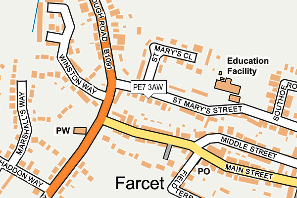 PE7 3AW map - OS OpenMap – Local (Ordnance Survey) PE7 3AW map - OS OpenMap – Local (Ordnance Survey)