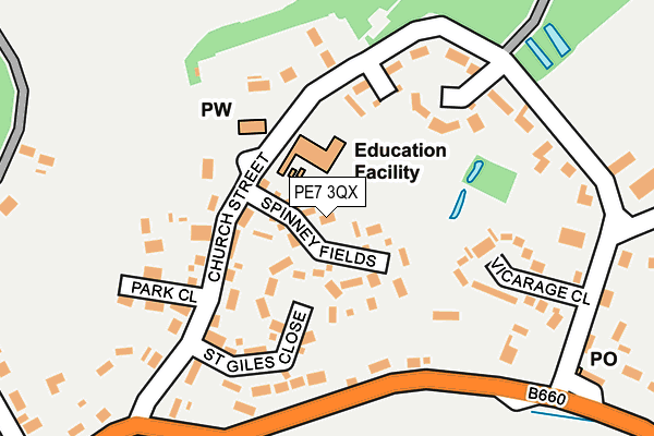 PE7 3QX map - OS OpenMap – Local (Ordnance Survey) PE7 3QX map - OS OpenMap – Local (Ordnance Survey)