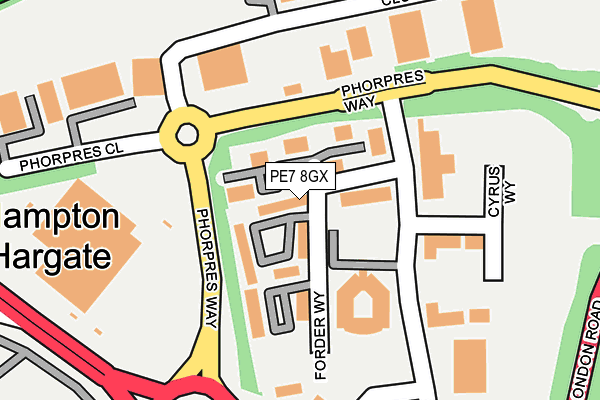 PE7 8GX map - OS OpenMap – Local (Ordnance Survey) PE7 8GX map - OS OpenMap – Local (Ordnance Survey)
