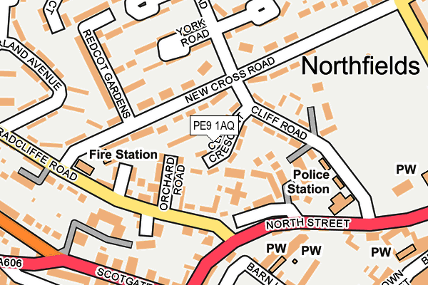 PE9 1AQ map - OS OpenMap – Local (Ordnance Survey)